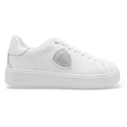 Blauer für Damen. F6VICTORY01 Victory Sneaker aus Leder in Weiß (38), Wohnung, Schnürsenkel, Lässig
