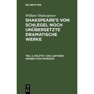 Die lustigen Weiber von Windsor, Gebundene Ausgabe von , De Gruyter, 978-3-11-243843-5