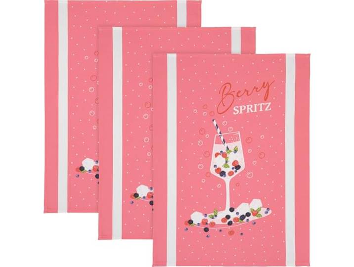 Erwin Müller Geschirrtuch Berry Spritz 3er-Pack Baumwolle pink Größe 50x70 cm