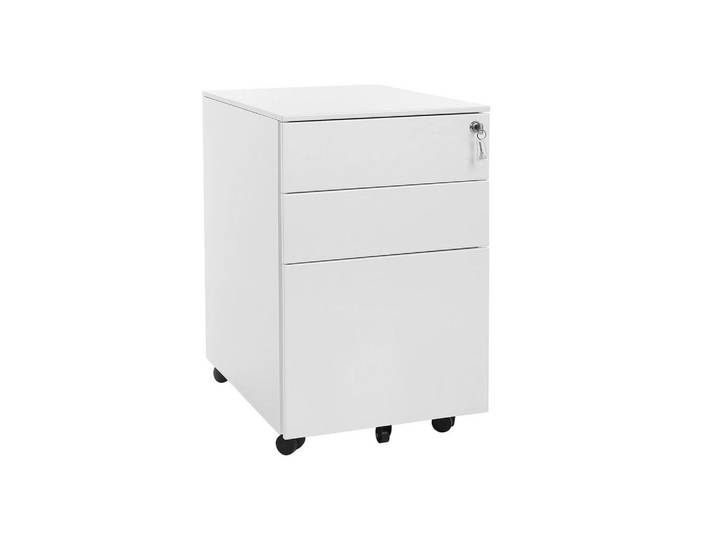 Hansiro Rollcontainer, Weiß, Metall, 39x52x52 cm, Büromöbel, Container