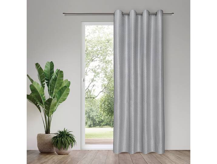 Vorhang GERSTER Kiel Gr. 1, silber (silberfarben), B:45cm H:245cm, Polyester, Gardinen, Vorhang, SB-Ösenschal Kiel