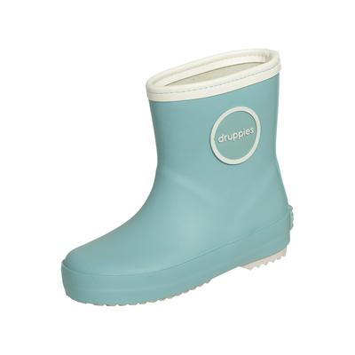 Stiefel DRUPPIES "Regenstiefel Newborn", Mädchen, Gr. 25, grün (pastelblauw), Obermaterial: 100% Naturkautschuk NaRubber., Schuhe Stiefel