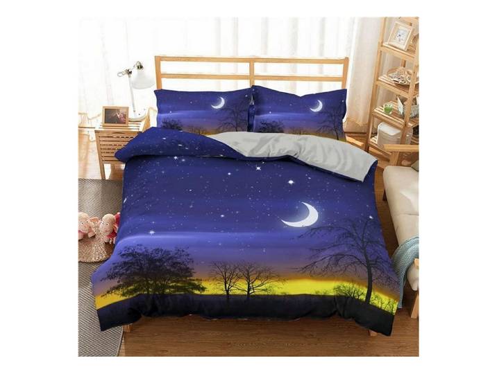 LuxusKollektion Kinderbettwäsche Bettwäsche Set 200x200cm Mond Stern