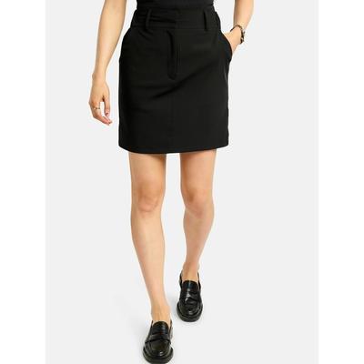 Midirock LIBERTÉ ESSENTIEL "Liberté Essentiel Skirt FREDE", Damen, Gr. XS, schwarz, Obermaterial: 92% Polyester, 8% Elasthan, Röcke