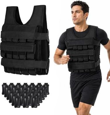Costway Adjustable Weighted Vest for Men and Women with Removable Iron Weights-44 lbs and S Size