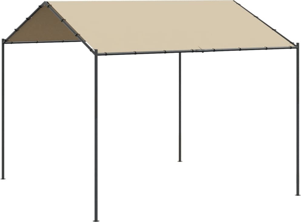 Gartenpavillon Beige 4x4 m Stahl und Stoff
