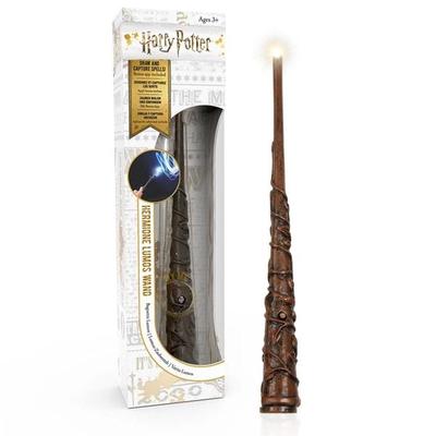 Harry Potter Zauberstab Hermione Granger mit LED-Lumos-Spitze, Handbemalt aus Harz, Inklusive App für Lichtzauber & Duelle, ca. 18 cm,