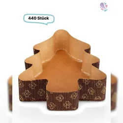Blanc HYGIENIC Papier-Backformen Tannenbaum groß, Weihnachten, 440 Stück, 312x224x60mm, Backofen geeignet, aluminiumfrei