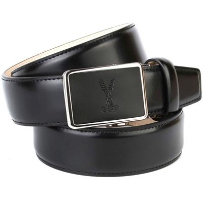Ledergürtel ANTHONI CROWN, Damen, Gr. 115, schwarz, Leder, unifarben, Gürtel Ledergürtel, mit Golf-Prägung