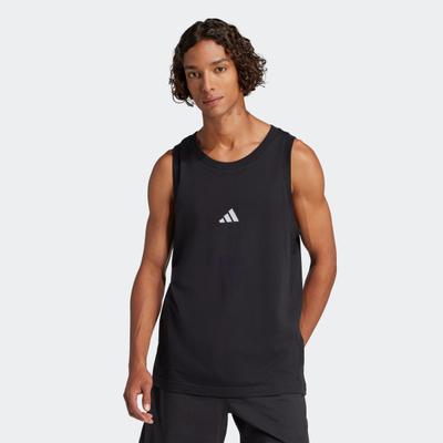 Tanktop ADIDAS SPORTSWEAR "M SL TANK", Herren, Gr. XL, schwarz-weiß (schwarz, weiß), Obermaterial: 100% Baumwolle, normal, Tops Tanktop, ohne Verschluss, aus Baumwolle, normale Länge