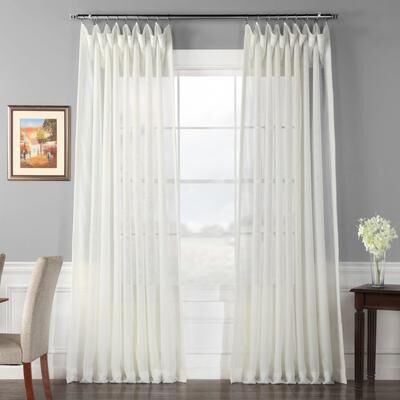 Exclusive Fabrics Extra Wide Double Layer Sheer Curtains (1 Panel) - Elegant Window Treatment