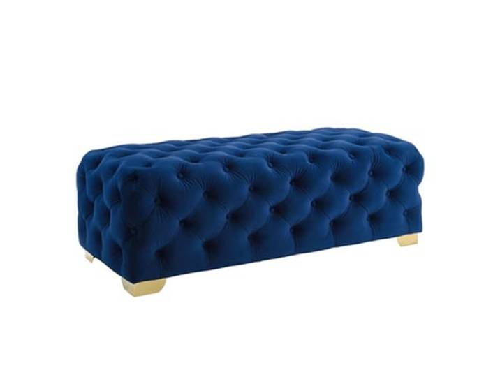 RUNZE765Z Dekorativ Eingangsbank, rustikale Stoff-Schlafzimmersitzbank(Blue,80 * 45 * 40cm)