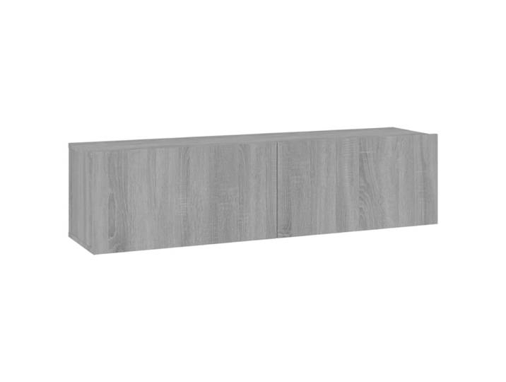 Meuble TV mural gris effet beton d'ingénierie 120x30x30 cm
