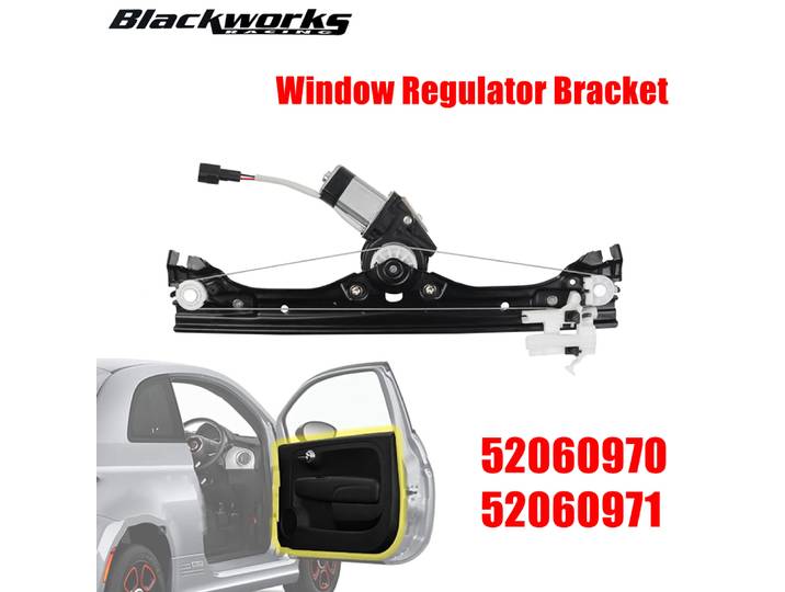 Fenêtre 52060970 Avec Support De Régulateur De Moteur 51876269 Gauche Droite Avant Arrière 2pin Moteur Pour Fiat 751-648 500 2012-2019 Noir