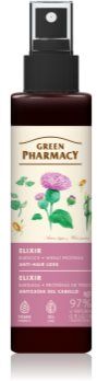 Green Pharmacy Burdock & Wheat proteins Elixir spray de cuidado para o cabelo anti-queda capilar 150 ml. Burdock & Wheat proteins Elixir