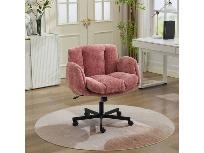 NuvlaGu - Fauteuil de bureau pivotant 360° et hauteur réglable avec accoudoirs - Pour la maison bureau et salon