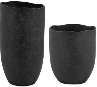 Uttermost Komorebi Indoor-Outdoor Black Vases (Set of 2)