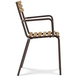 Armlehnstuhl Laren Ethimo Gestell Metall kaffeebraun, Designer Ethimo Design Studio, 55x85x50 cm