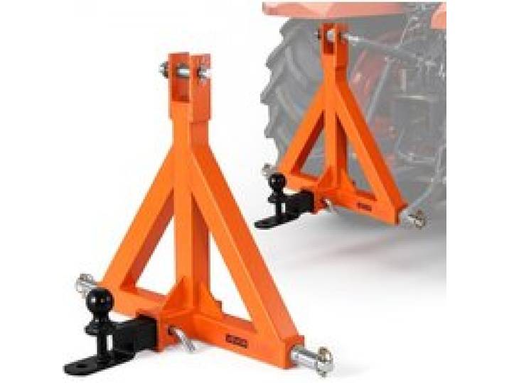 VEVOR Attelage de Remorque 3 Points avec Récepteur 50,8 mm Triangle d'Attelage avec Boule, Adaptateur de Remorquage pour Tracteur Catégorie 1, Compatible avec Kubota, Ford, John Deere, Massey Ferguson
