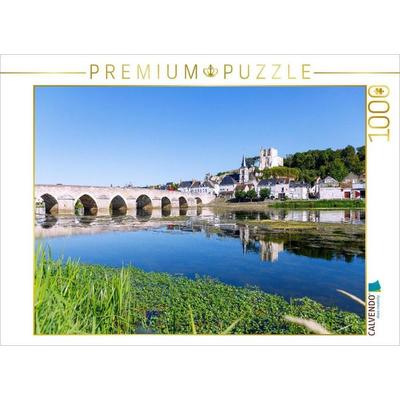 CALVENDO Puzzle Montrichard: Stadtansicht mit Steinbrücke über den Cher | 1000 Teile Lege-Größe 64x48cm Foto-Puzzle für glückliche Stunden