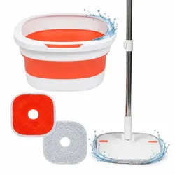 Relaxdays Wischmopp Set faltbar Anthrazit,Weiß,Orange