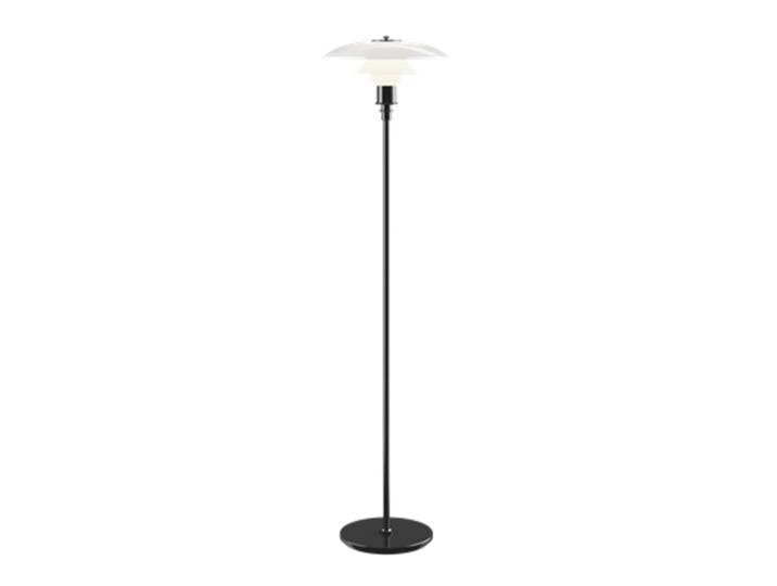 LOUIS POULSEN lampadaire PH 3 1/2 - 2 1/2 (Noir métallisé - Verre opalin et acier)