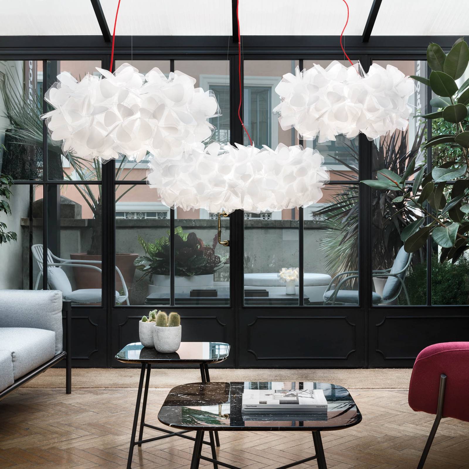 Slamp Lampa wisząca designerska Clizia Mama Non Mama, możliwość ściemniania, biały / opal, salon / jadalnia, tworzywo sztuczne, design