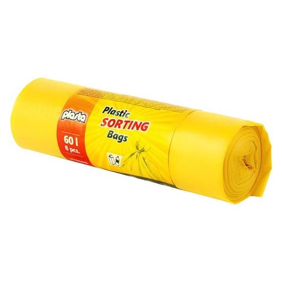 Staples Garbage Bags Plasta Yellow 60l 8pcs (8x, 60 l) (33047197)