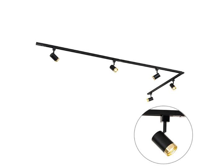 Système de rail d'éclairage intelligent avec 5 spots noir et or 1