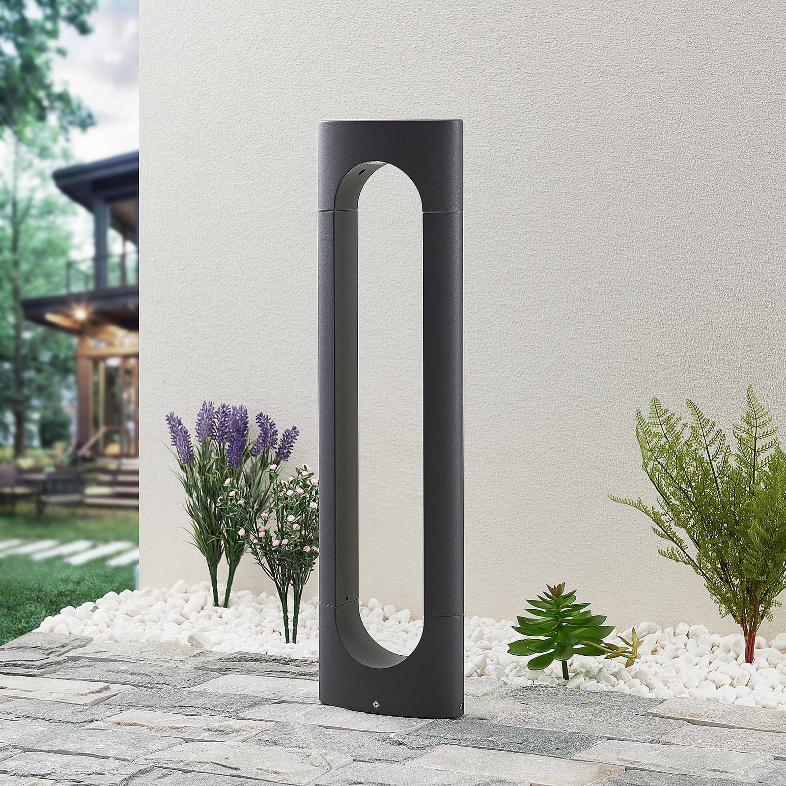 LED Pathway Light Fenti Lucande, Black, Aluminium, Modern, Outdoor lights
