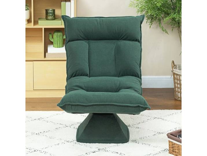 Fauteuil de sol pivotant 360° dossier 5 positions vert