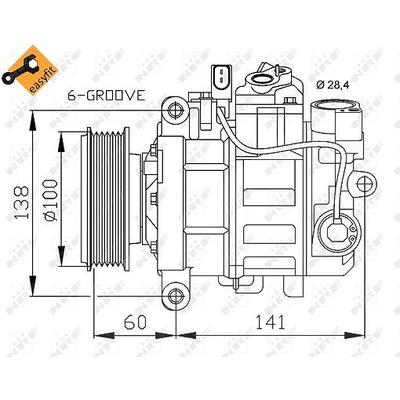 Nrf Kompressor, Klimaanlage [Hersteller-Nr. 32263] für Seat, Audi