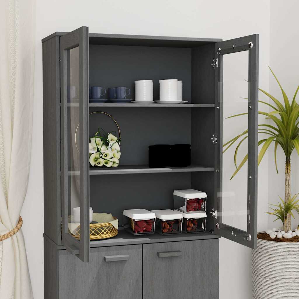 vidaXL Aparador superior HAMAR pino macizo gris oscuro 85x35x100 cm Gris