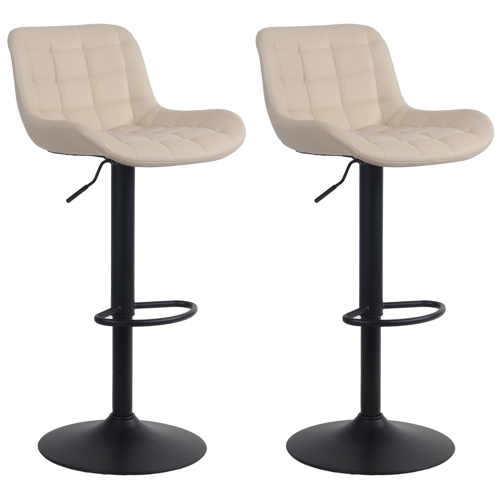 CLP 2er Set Barhocker Tover Kunstleder Farbe: creme, Material: Kunstleder