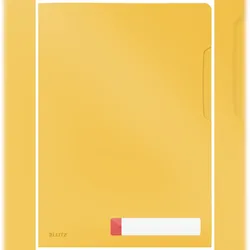 LEITZ Privacy Sichthülle Cosy, A4, oben und seitlich geöffnet, gelb, mit Etikettenhalter, blickdichtes PP, 1 Packung = 3 Stück