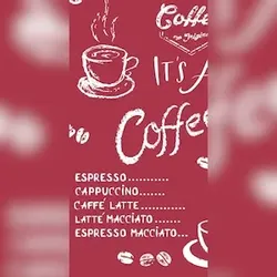 Mank Serviette aus Airlaid, Coffee Time in Bordeaux, 33 x 33 cm, 1/8- Falz, 50 Stück - Kaffee Kakao Tee Getränke