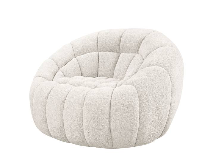 Loungesessel Weiß Teddystoff Tecla 115 x 79 x 103cm