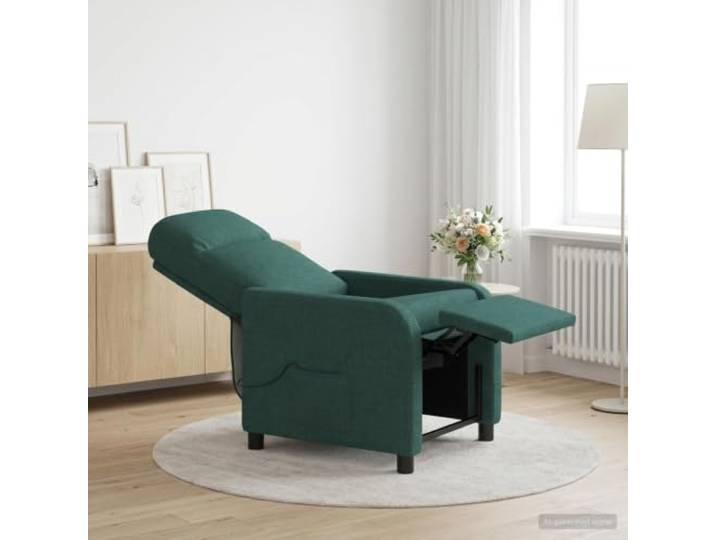 Relaxsessel Dunkelgrün Stoff 115°-160° Verstellbar 100 % Polyester,Metall- und Holzrahmen,flache Armlehnen,schmutzabweisend,minimalistisches Design