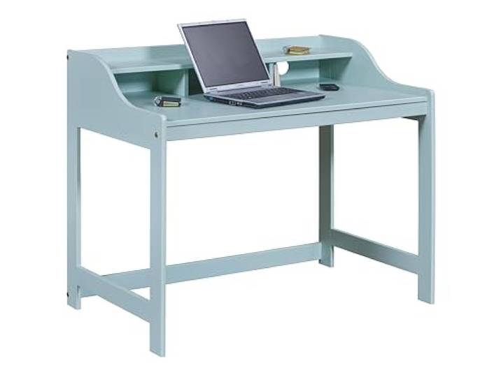 Inter Link - Schreibtisch aus massivem Kiefernholz - Computertisch - Arbeitsplatz -Bürotisch - Robust, Stabil und Zeitlos - Mit Kabelloch - B:110cm x T69cm x H:91cm - Salbei Grün - Conversation Desk