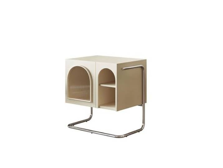 Bett mit Stauraum Französischer Minimalistischer Nachttisch Desktop Aufbewahrungsschrank for Zuhause, Schlafzimmer, dekoratives Sideboard for das Wohnzimmer, weiße Möbel