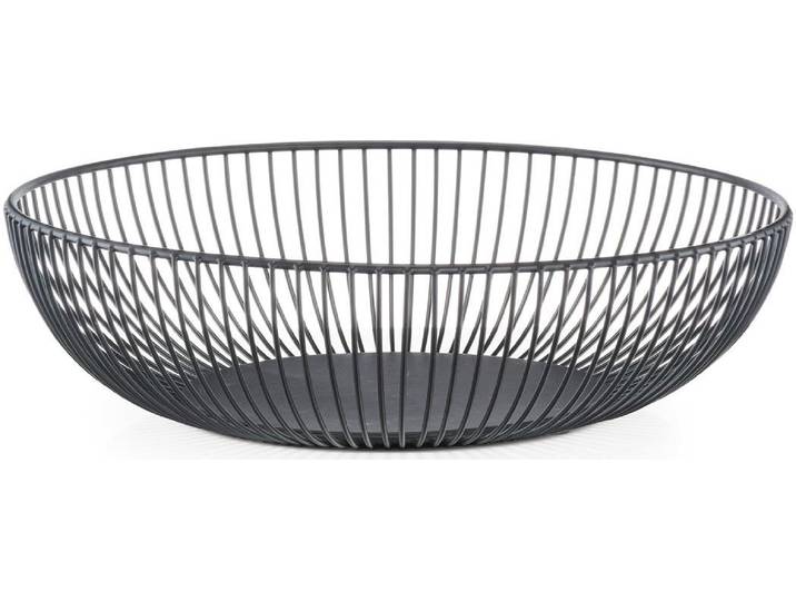 Obstschale ZELLER PRESENT, schwarz, H:8cm Ø:28cm, Metall, Schüsseln, Obstschale, in klarem Design