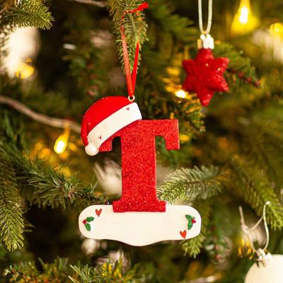 Discount Dollar Deals Christmas Tree Decoration Letter Pendant, DIY Xmas Holiday Acrylic, Ornament For Home Decor red20 1pcs