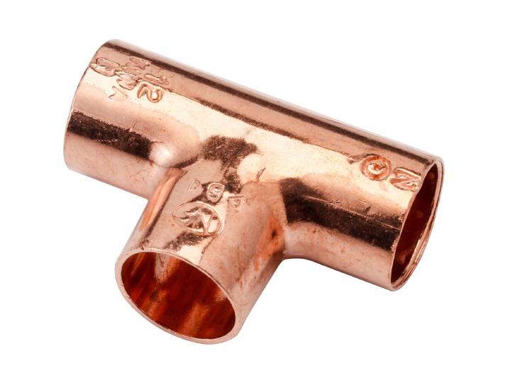 Riko T-stuk Roodkoper 15x15x15 mm