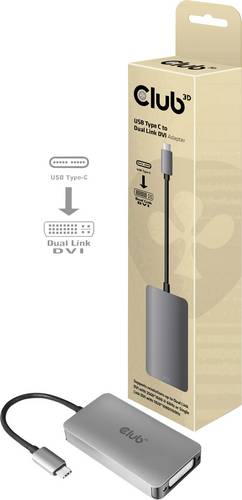 club3D CAC-1510 USB-C / DVI Adapter [1x USB-C Stecker - 1x DVI-Buchse 24+5pol.] Aluminium
