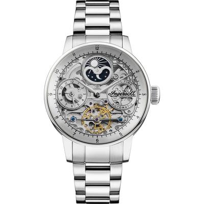 Automatikuhr INGERSOLL "The Jazz", silberfarben, silberfarben, silberfarben, Armbanduhren, Herren, silberfarben, Automatikuhr, Armbanduhr, Herrenuhr, Mechanische Uhr, Edelstahlarmband, analog