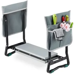 Relaxdays Kniebank für den Garten Grau,Schwarz