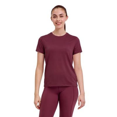 T-Shirt FALKE "FALKE T-Shirt", Damen, Gr. M, mahogany (8344), Shirts T-Shirt