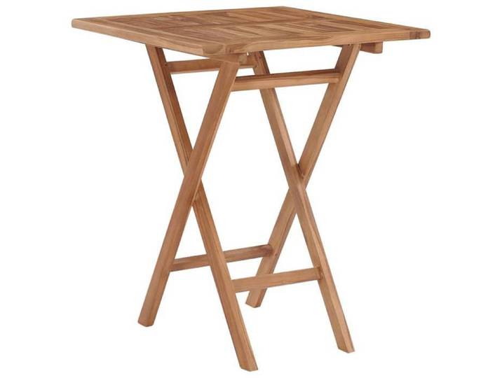 Table Balcon Terrasse - ANTI-UV - Table pliable de jardin 60x60x75 cm - bois de teck solide - design élégant(81492)