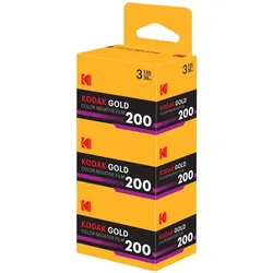 Kodak Gold 200 135-36 3er-Pack im Blister, Analogfilm, Gold