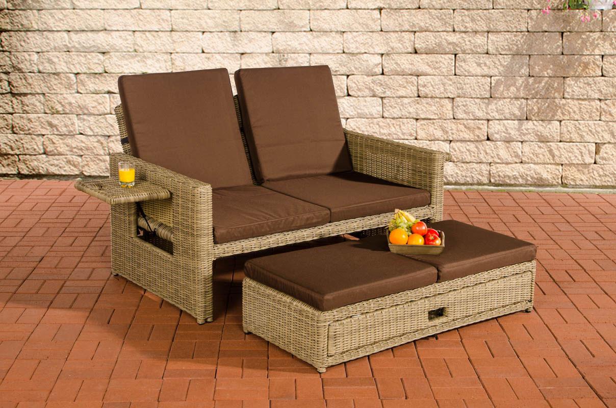 CLP Polyrattan Sofa Ancona 5mm natur Polsterfarbe Terrabraun